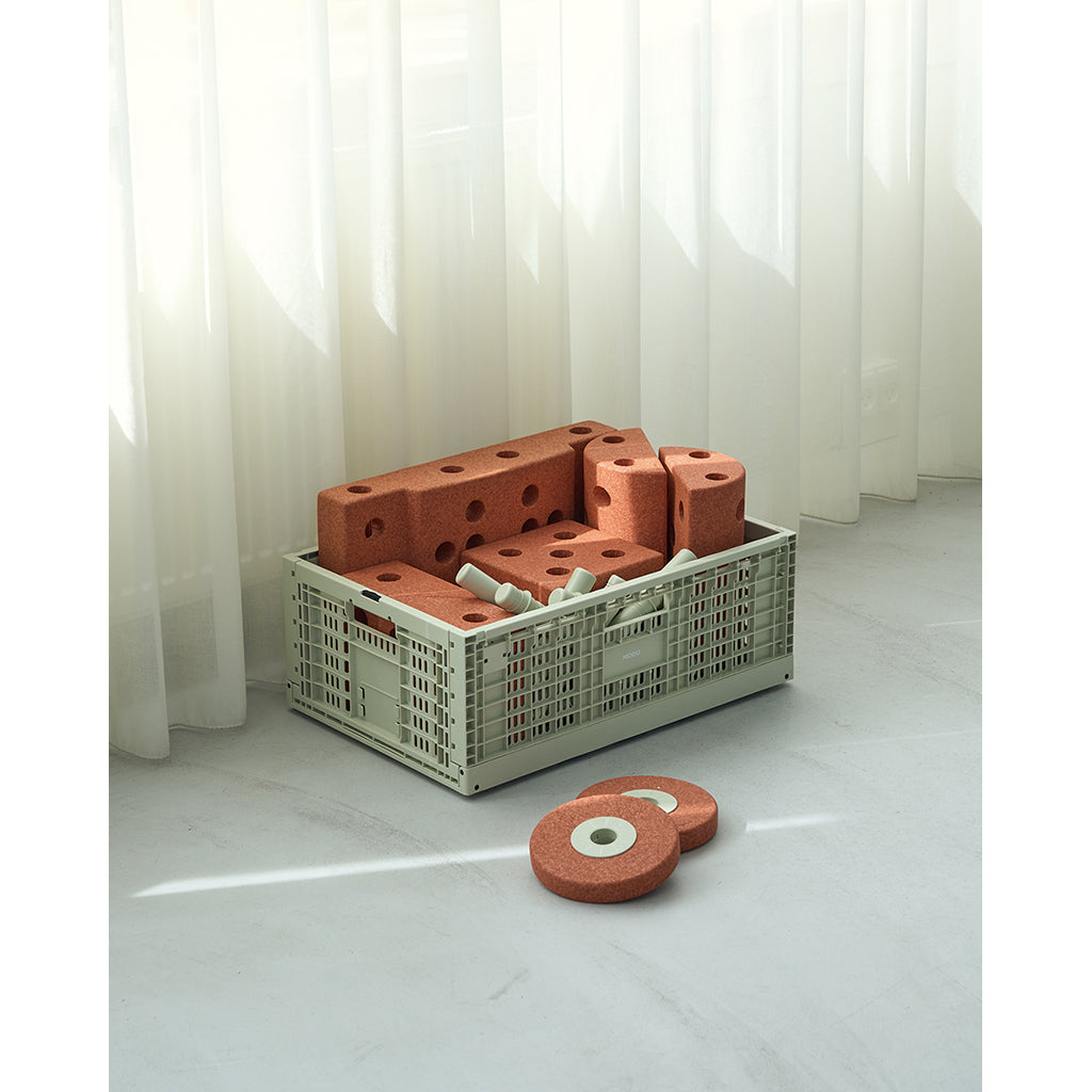 Modu Storage Box, Extra Large Foldable/Stackable Box - Dusty Green