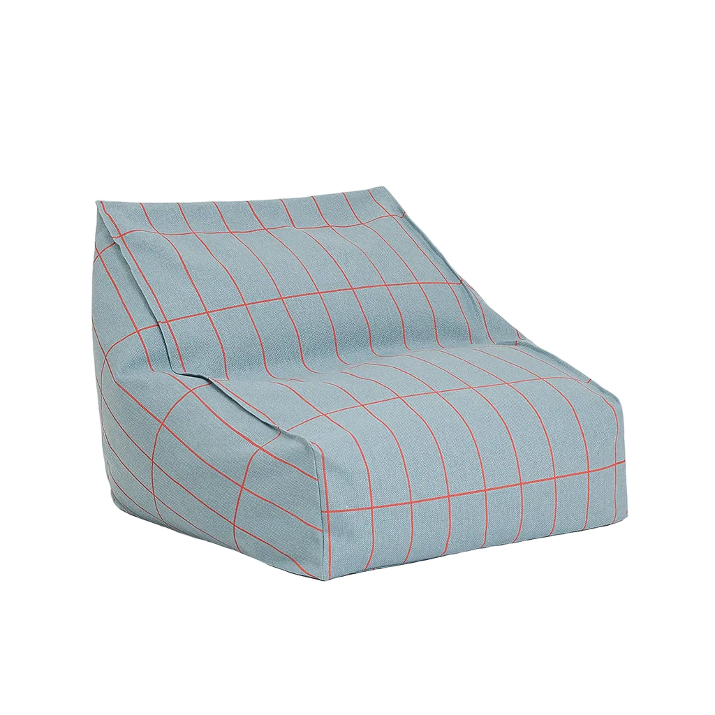 Nobodinoz Vibes armchair sækkestol, Blue Red Grid