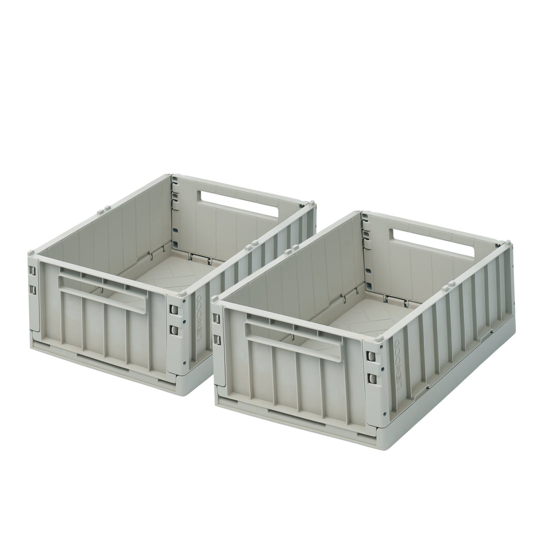 Liewood Folding Crate 2-Pack, Weston M - Dove Blue