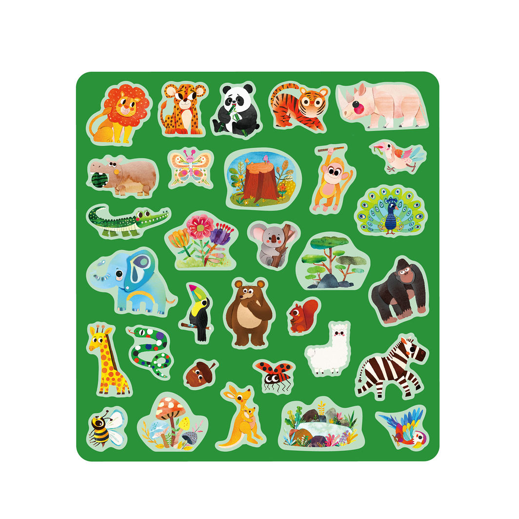 mierEdu - Jelly Stickers 31 stk - Flytbare - Vilde dyr