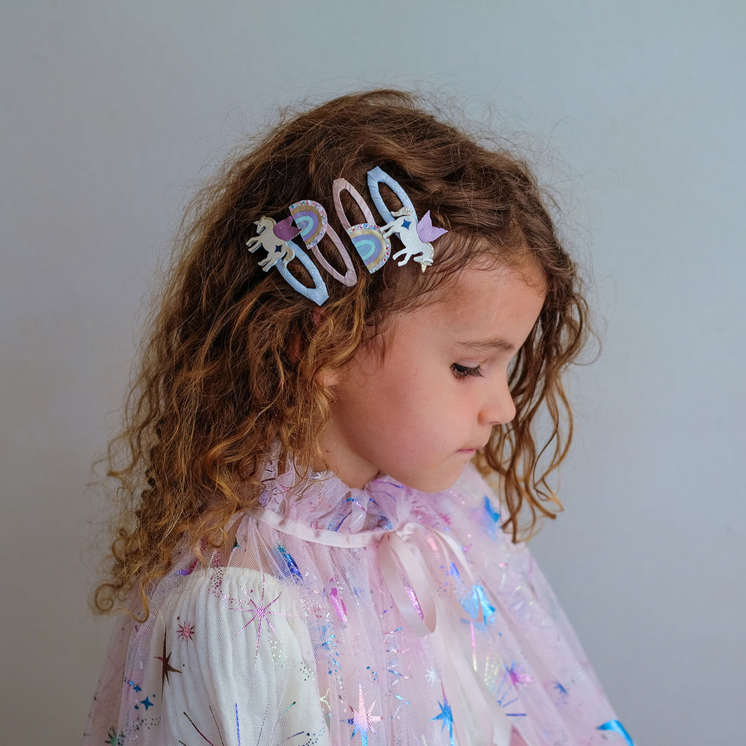 Mimi & Lula 4 Hair Clips - Unicorn and Rainbow