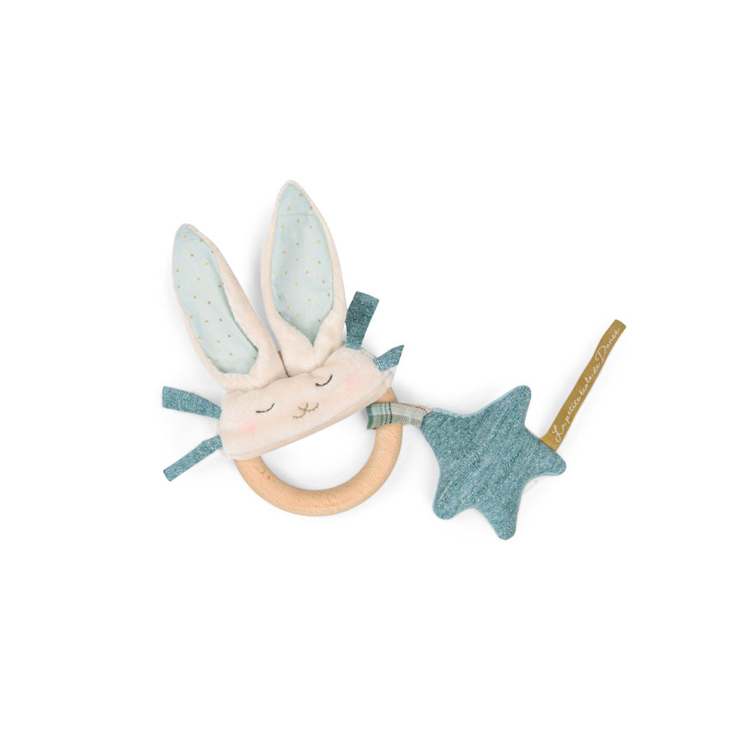 Moulin Roty Wooden Rattle, Bunny - La Petite Ecole de Danse