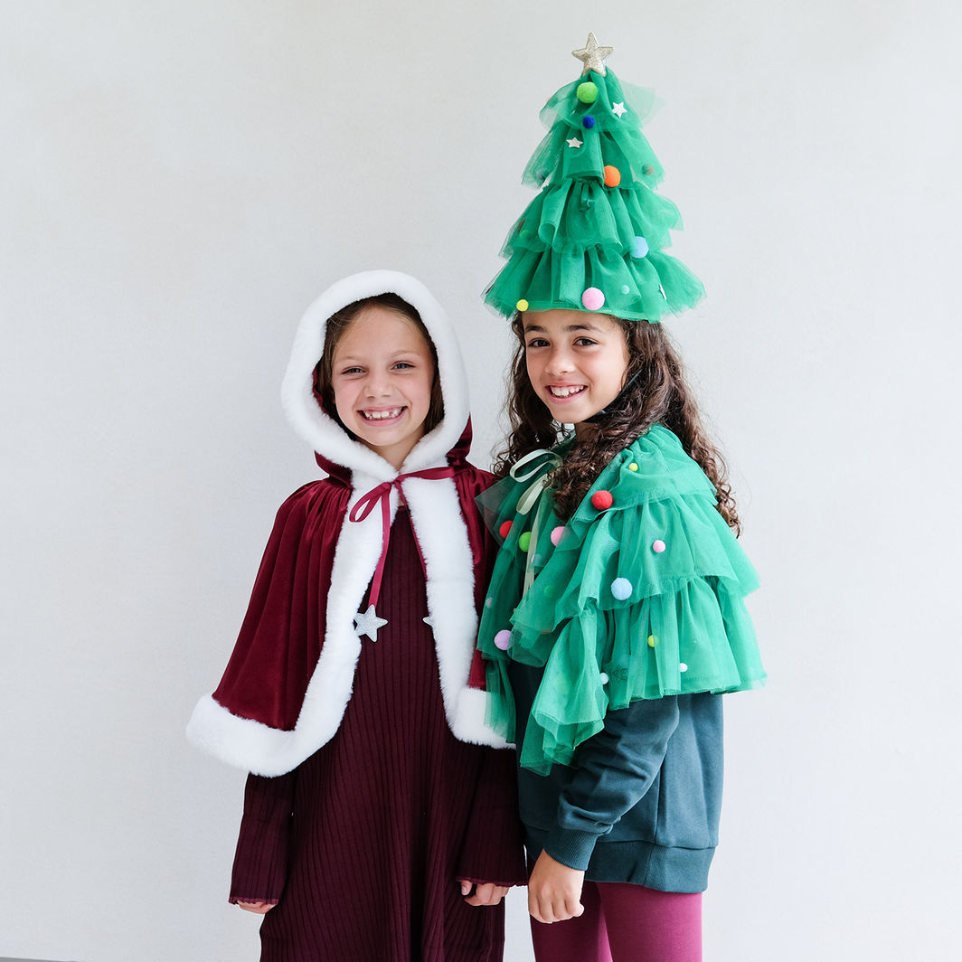 Mimi & Lula Cape, Green Christmas Tree