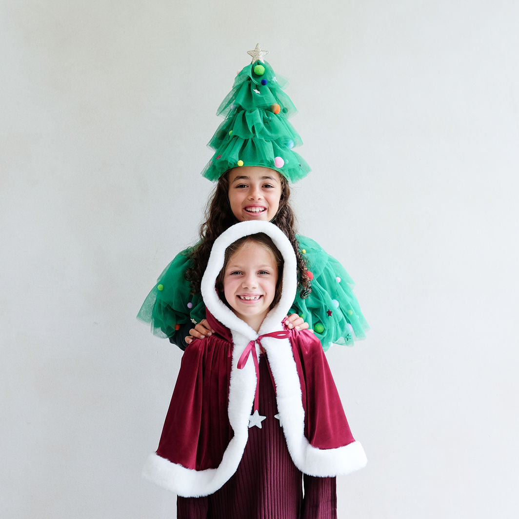 Mimi & Lula Cape, Green Christmas Tree