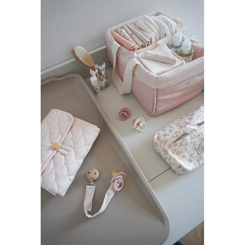 Cam Cam Changing Mat, Quilted - OCS - Classic Stripes Rose