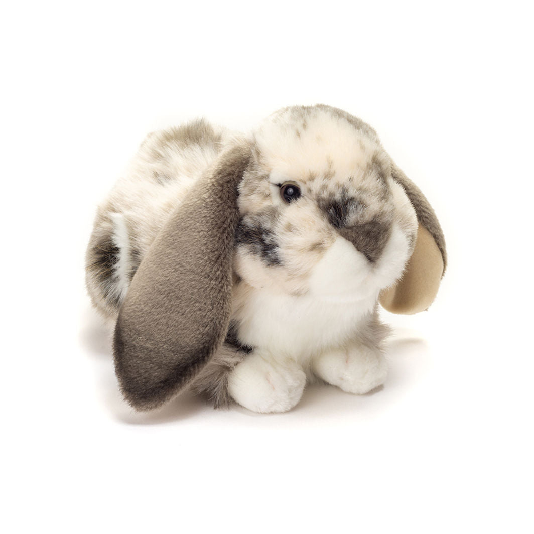Teddy Hermann bamse, Liggende kanin, grå-hvid - 30 cm
