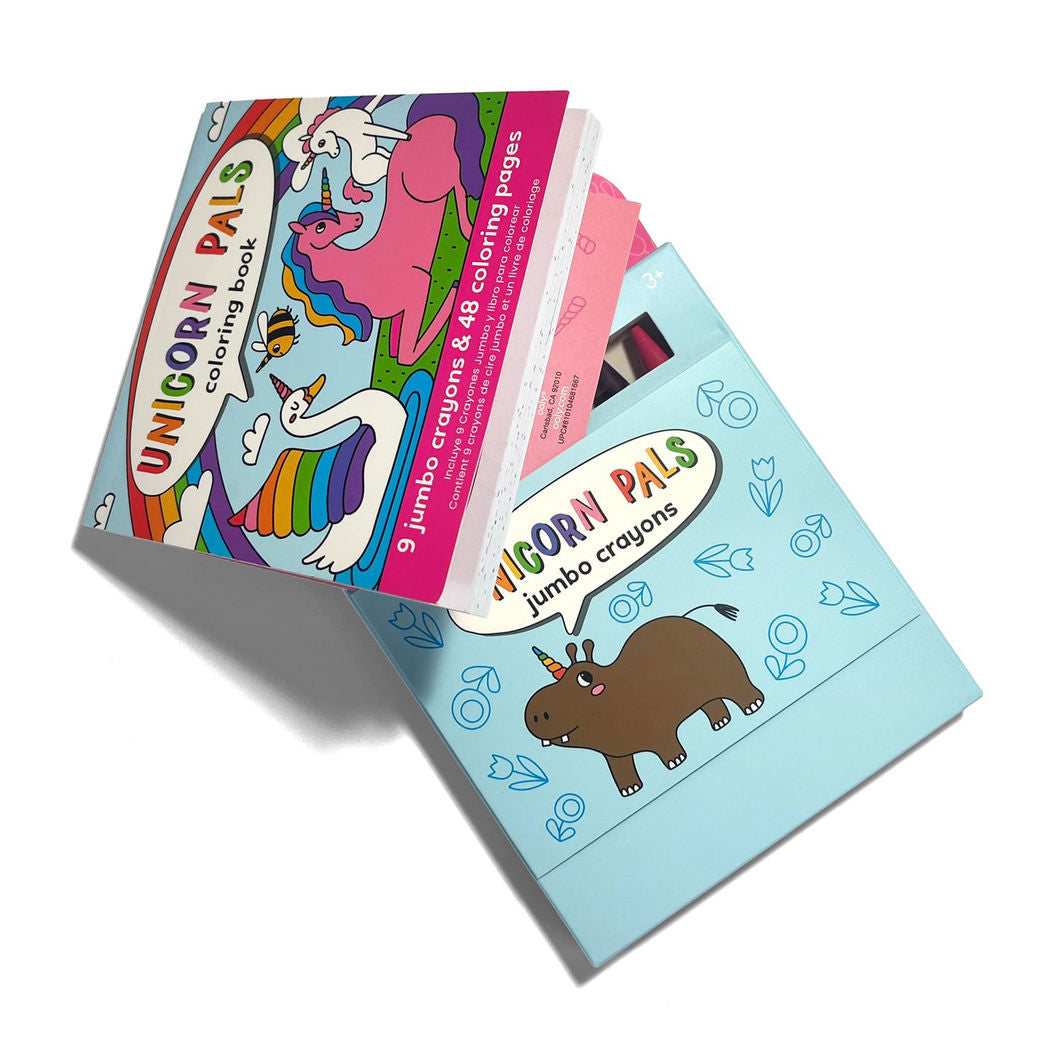 Ooly Farvekridt og malebog - Unicorn Pals - Carry Along