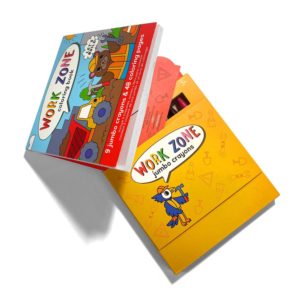 Ooly Crayons and Coloring Book - Work Zone - Carry Along