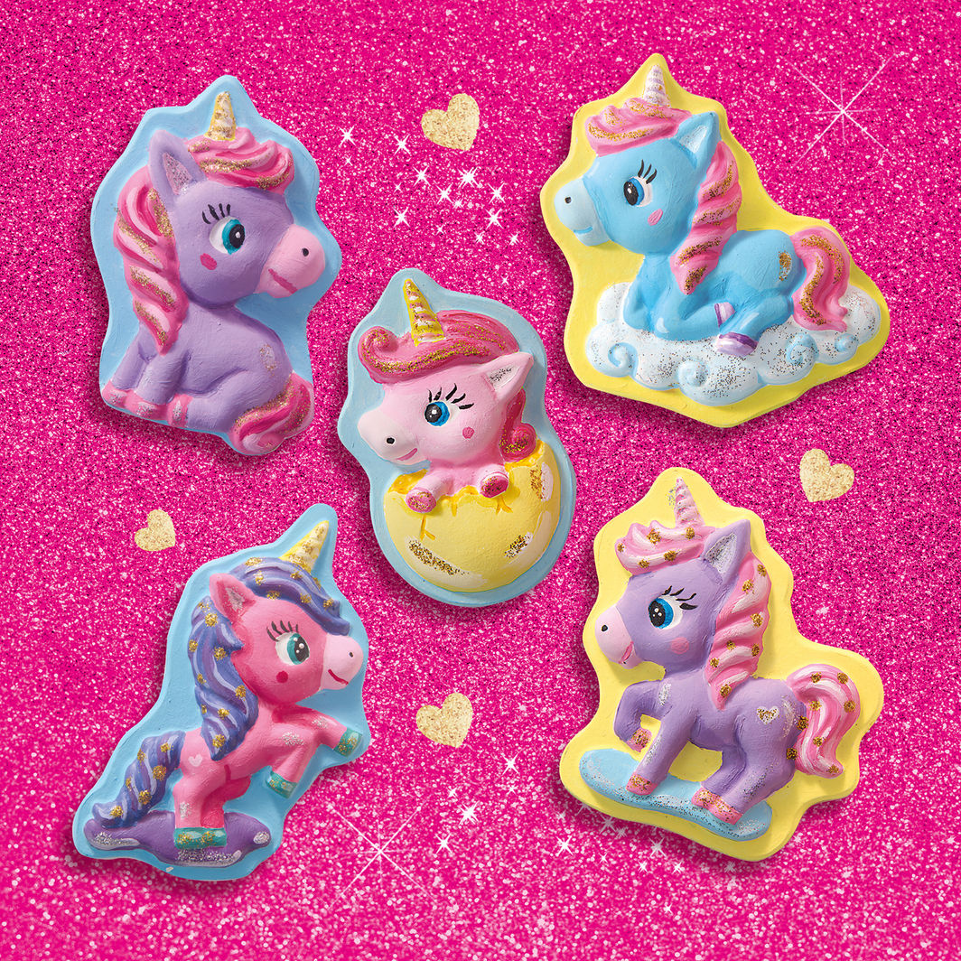SES Creative Pour & Paint in Plaster, Unicorn Babies