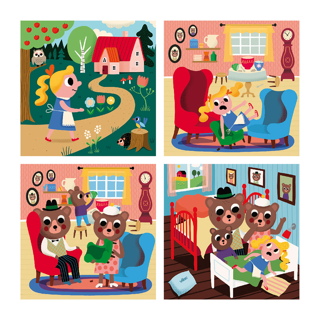 Vilac Wooden Puzzle 4x9 Pieces, Goldilocks by Ingela P. Arrhenius