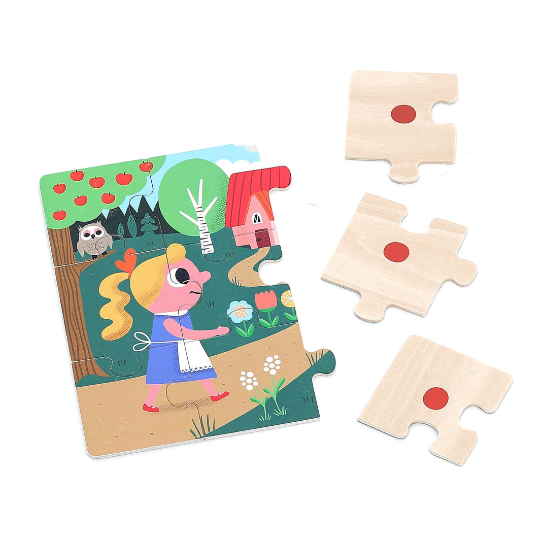Vilac Wooden Puzzle 4x9 Pieces, Goldilocks by Ingela P. Arrhenius