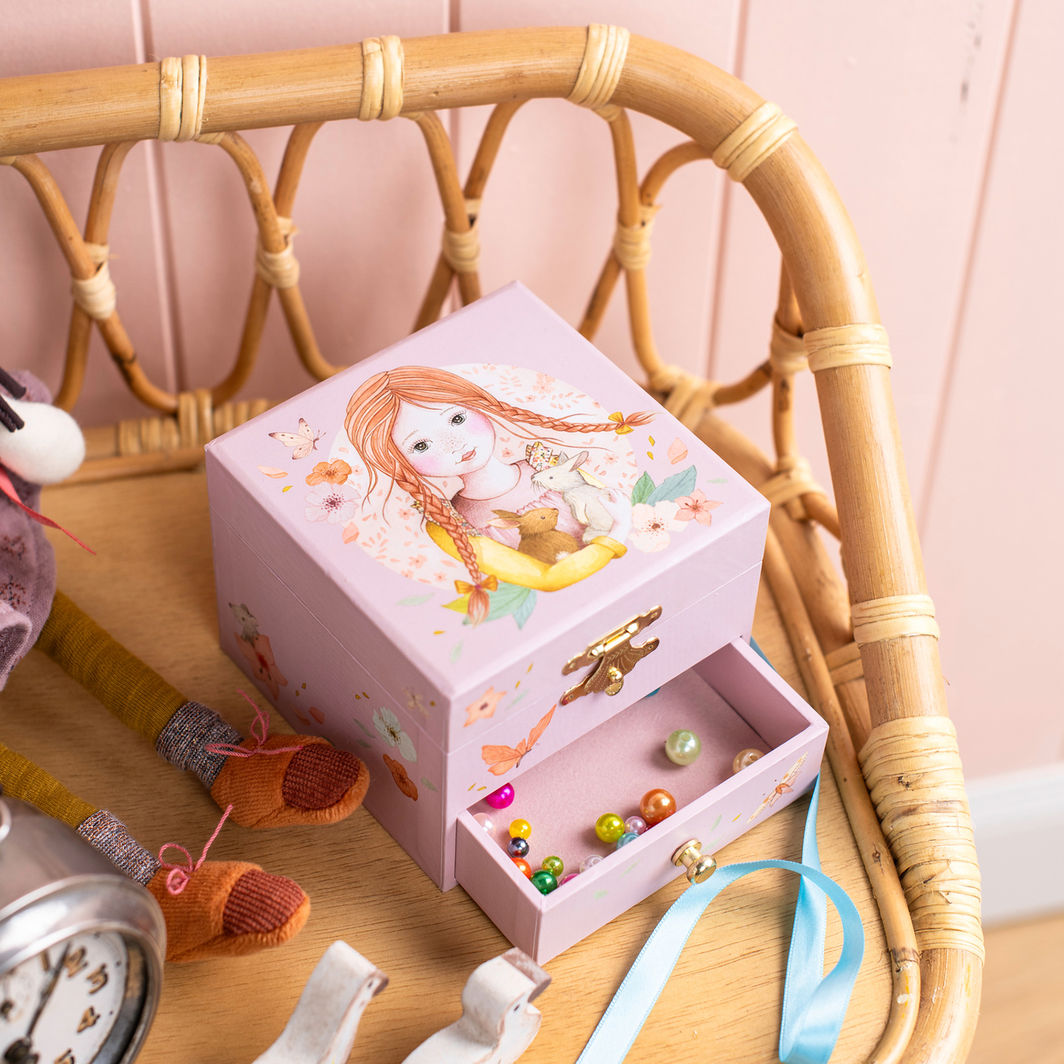 Moulin Roty Jewelry Box with Music, Les Rosalies