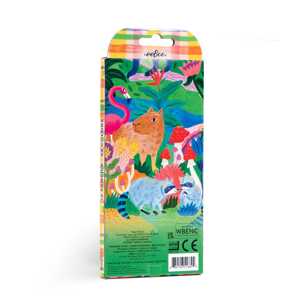 eeBoo - 12 Double-Ended Colored Pencils - Fawn & Sun