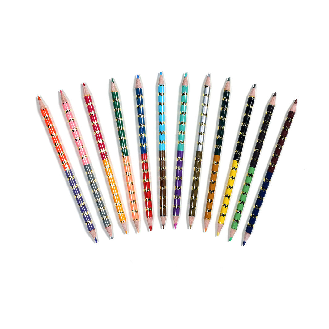 eeBoo - 12 Double-Ended Colored Pencils - Fawn & Sun