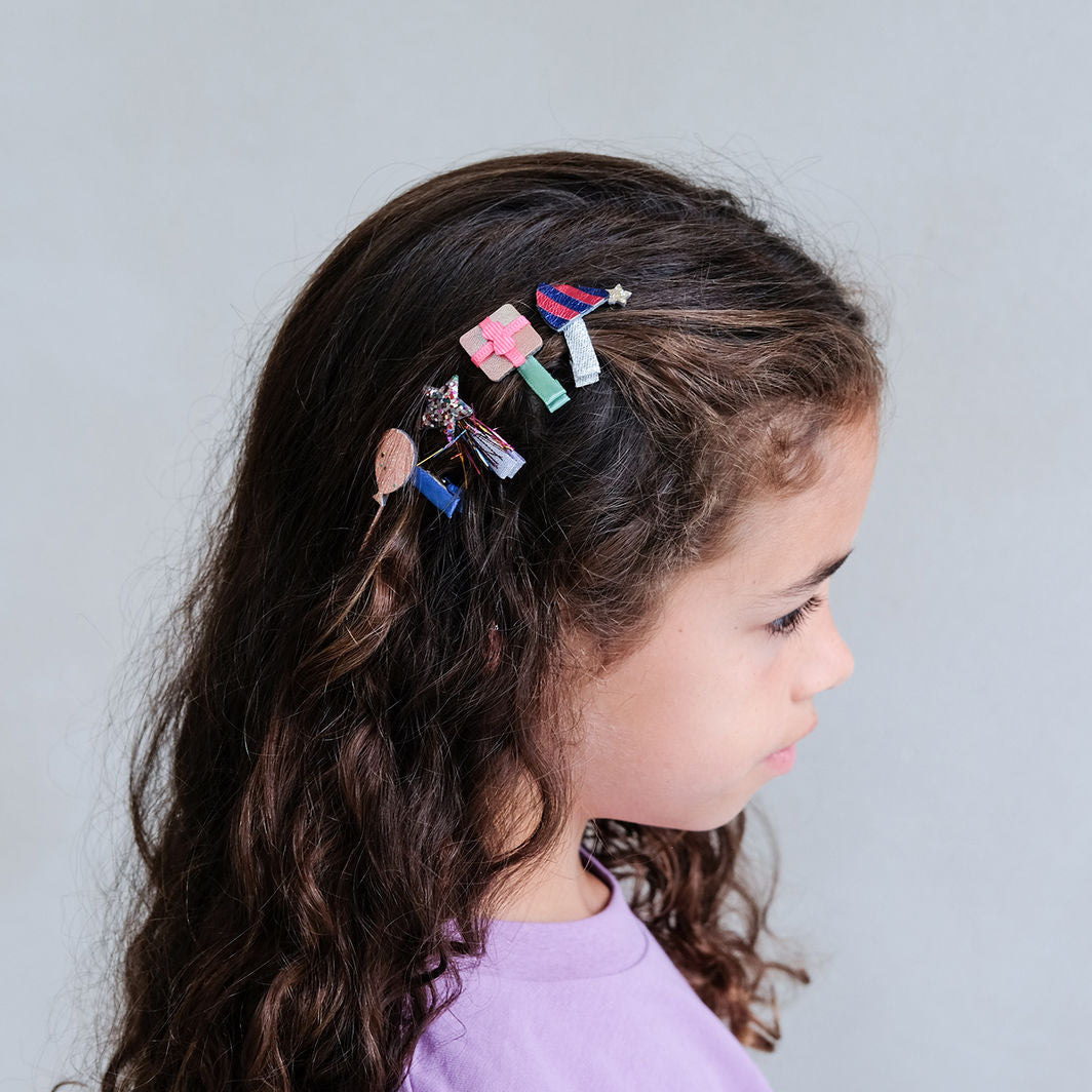 Mimi & Lula Hair Accessories, 8 Hair Clips - Mini Birthday Party Dancing Queen