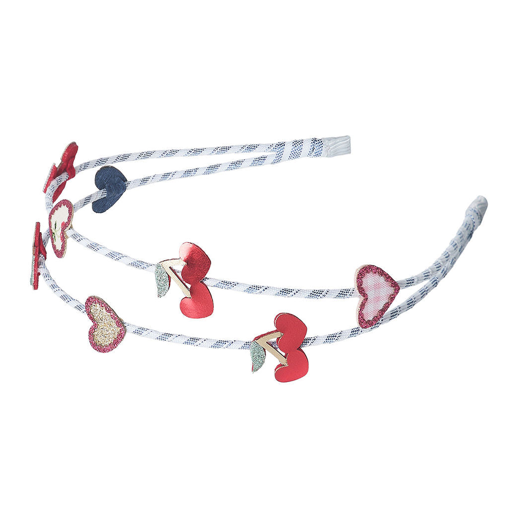 Mimi & Lula Double Hairband, Red Cherries Mon Cheri