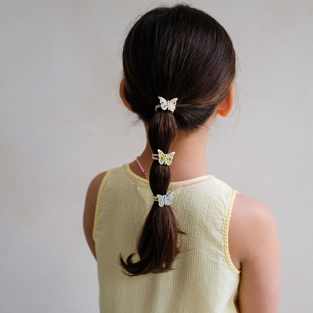 Mimi & Lula 6 Hair Elastics, Mini Floral Butterfly Spring on the Farm
