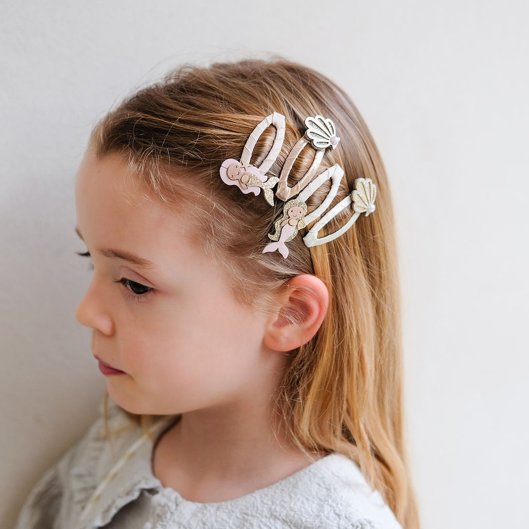 Mimi & Lula Set of 4 Hair Clips, Mermaid Ocean Pearl