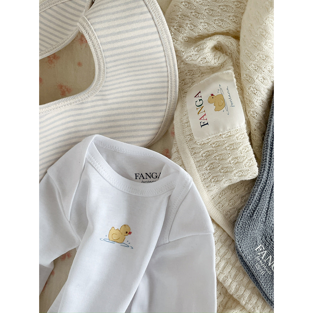 "Fanga Fontana Piscina Long-Sleeve Bodysuit, 2-Pack - Optic White"