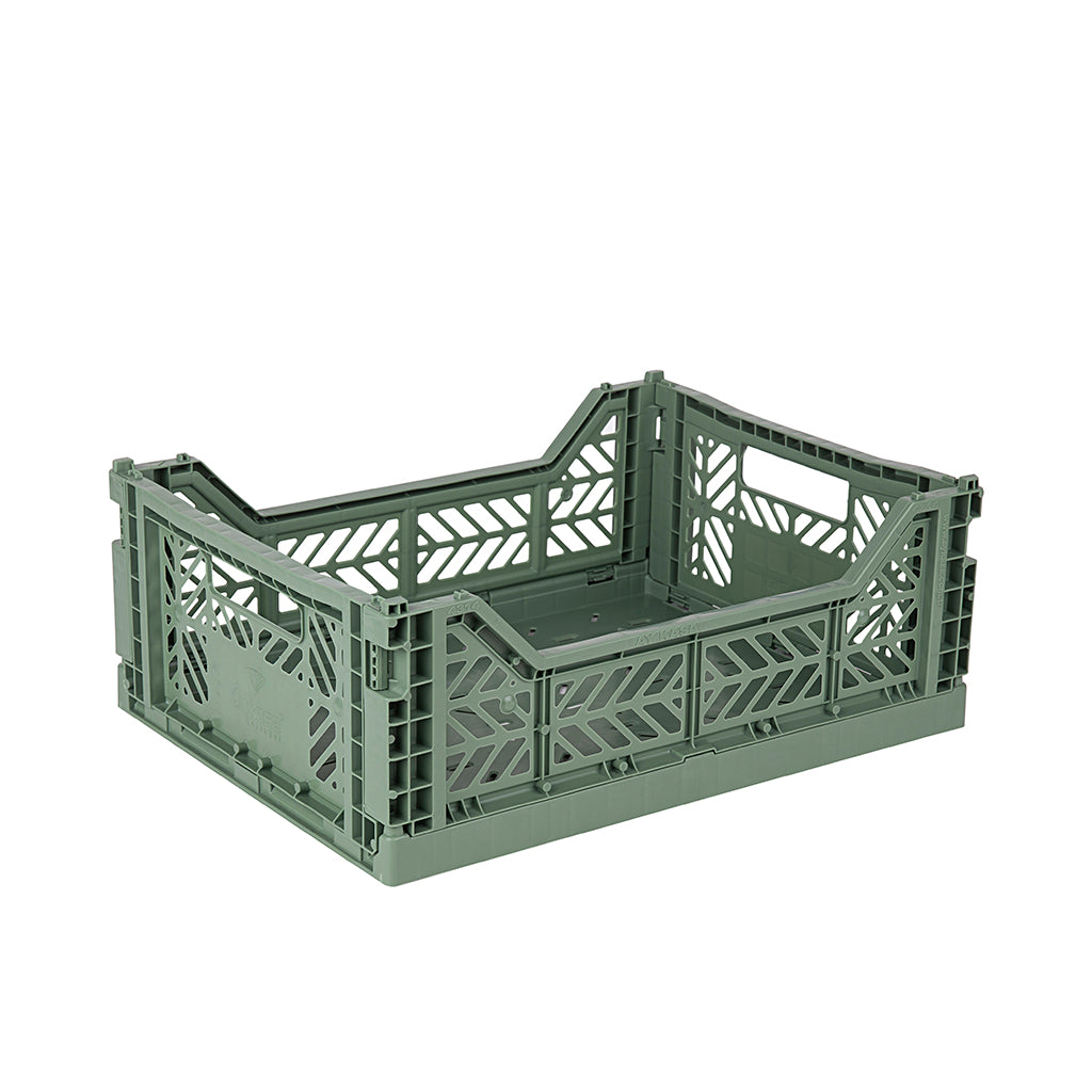 Aykasa Midi Foldable Crate, Almond Green