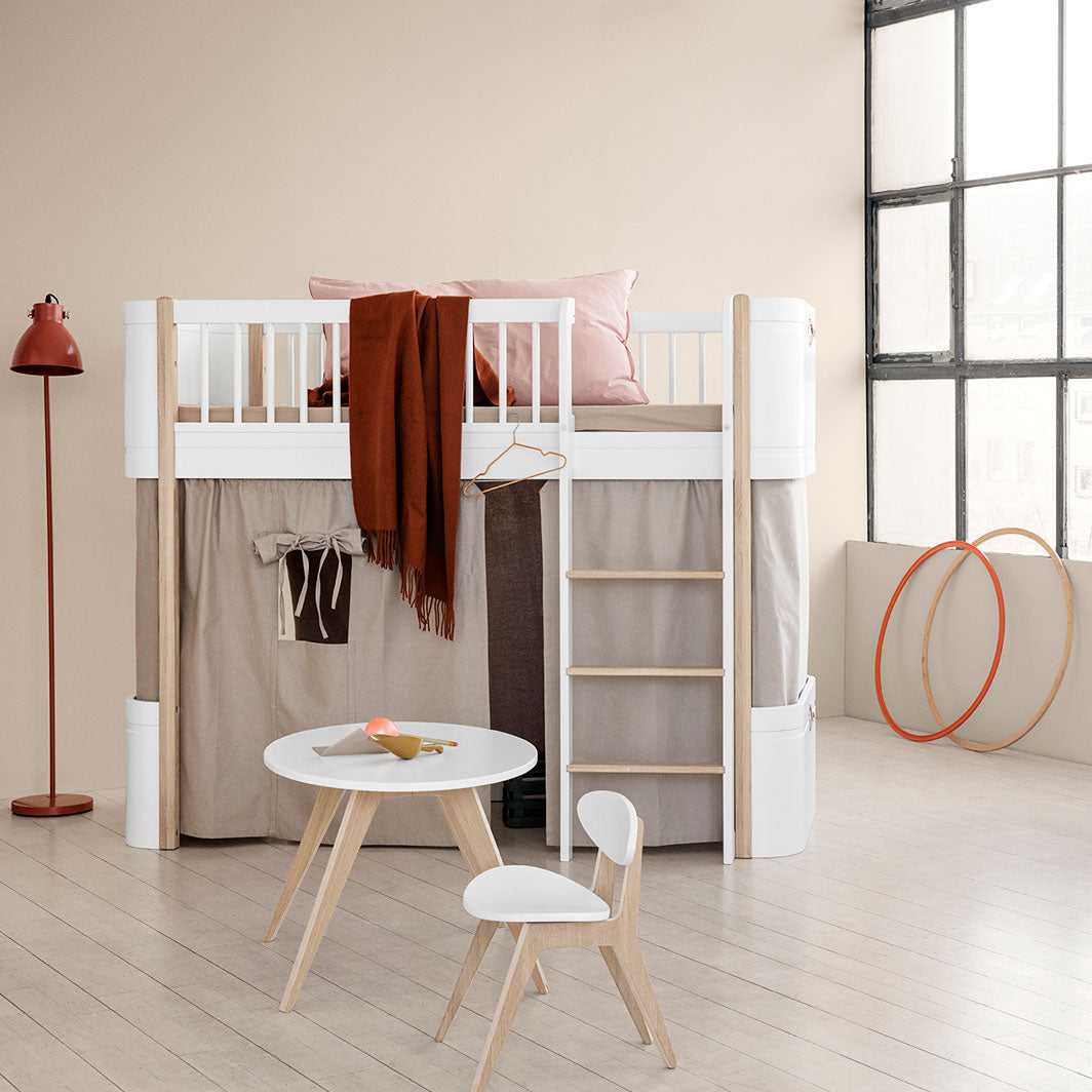 Oliver Furniture Wood Curtain for Mini+ Half-High Bed, Natural