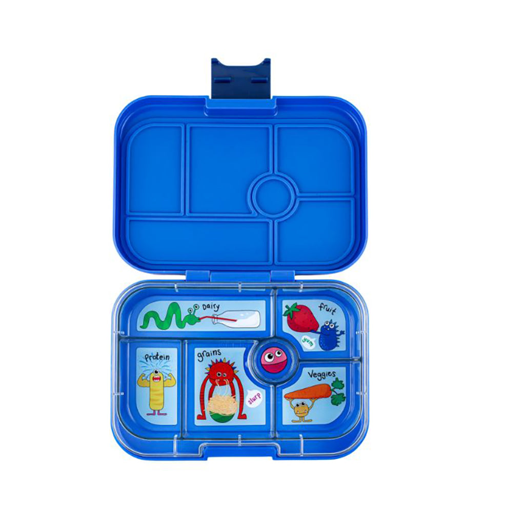 Yumbox madkasse m. 6 rum, Original - Funny monster - surf blue