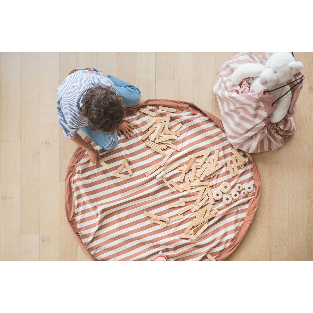 Play&Go 2-in-1 Mat, Stripes Brown