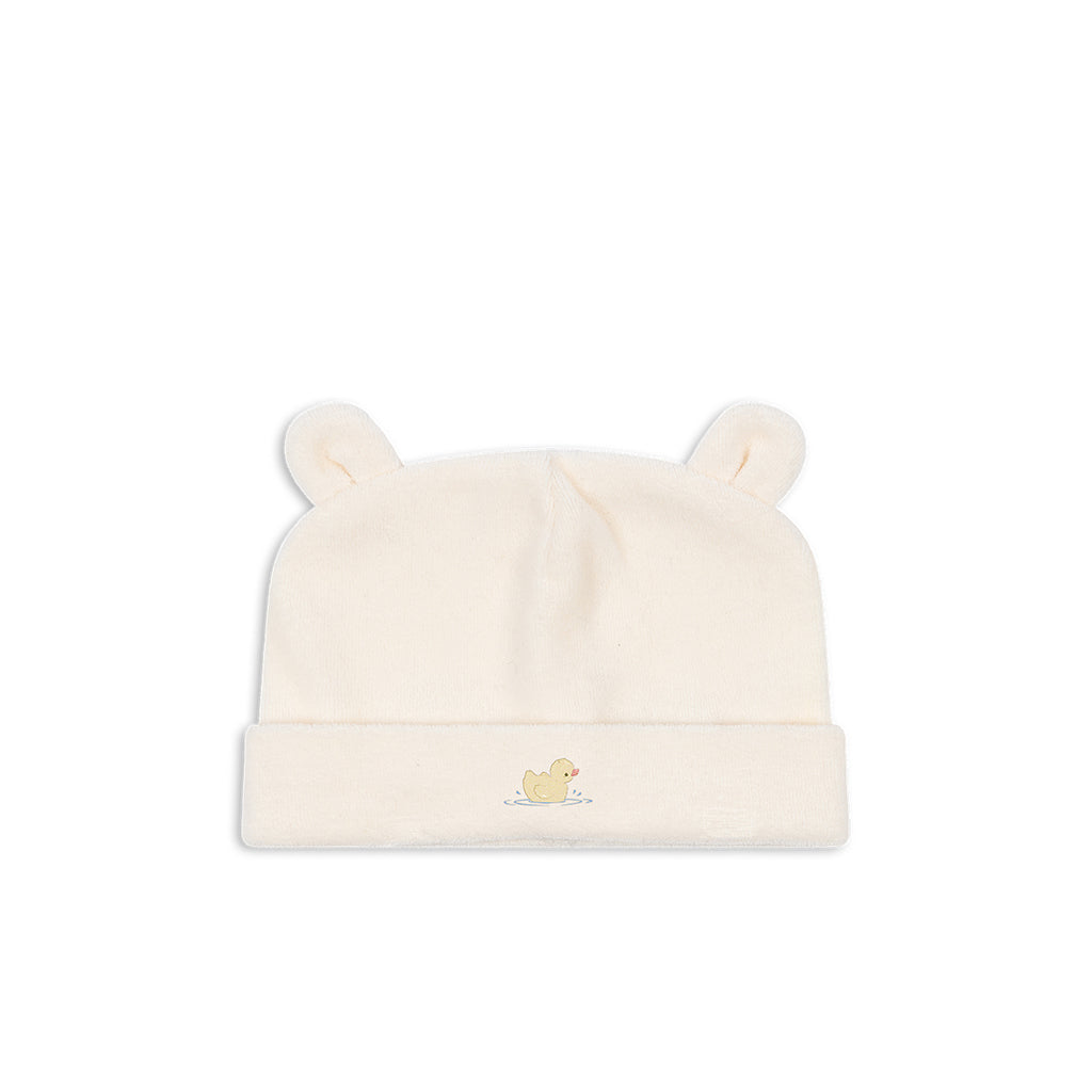Fanga Fontana Elu Beanie babyhue, GOTS, Antique white - str. 0 - 9 mdr.