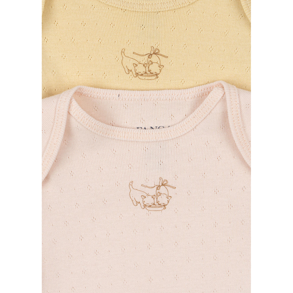 Fanga Fontana Perla Long-Sleeve Bodysuits, 2-Pack - Banana Crepe/Creole Pink