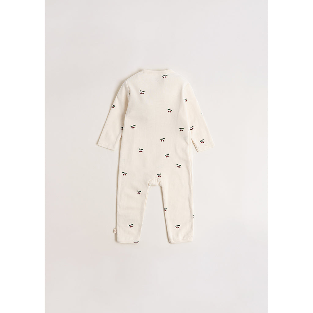 Konges Sløjd Newborn Onesie Bodystocking, Cherry – Size 0–6 Months.