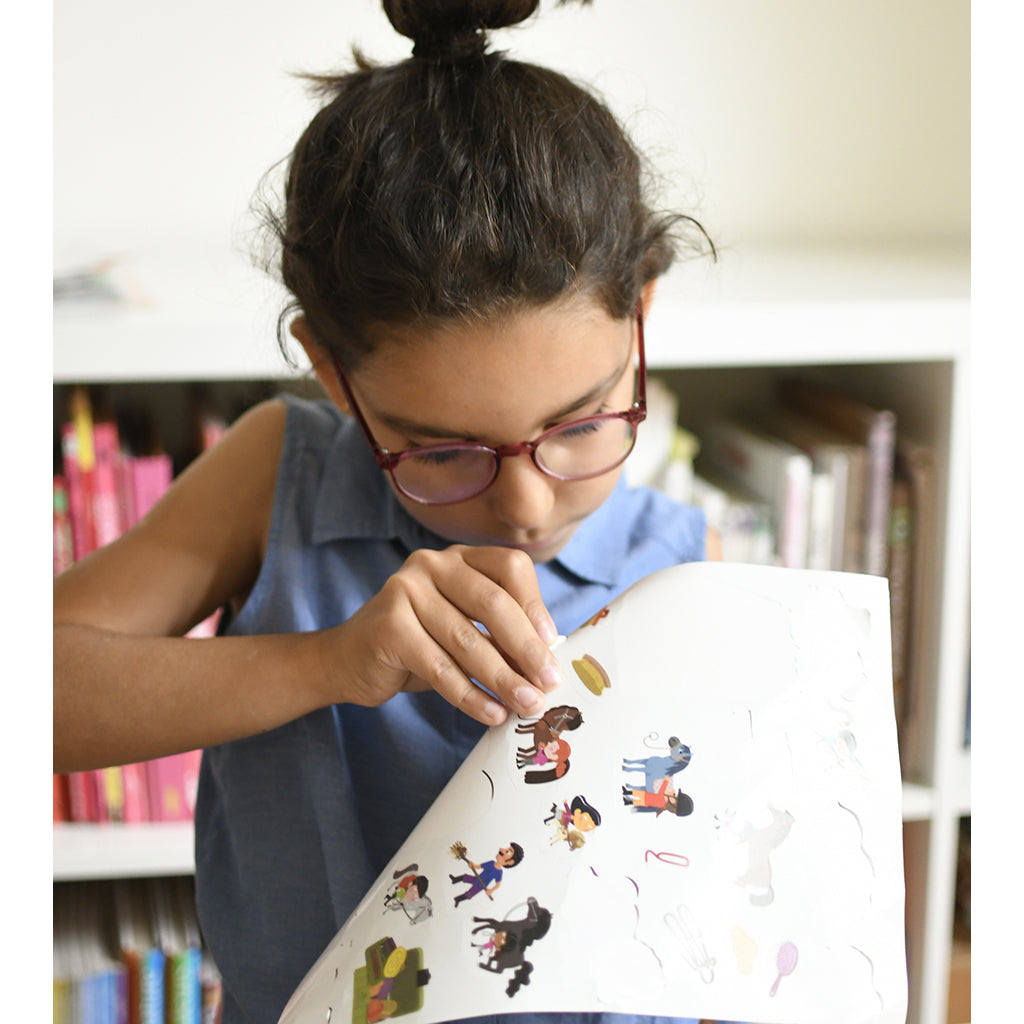 Poppik Sticker Mosaic in Paper, Poster with 27 Stickers - Pony Club