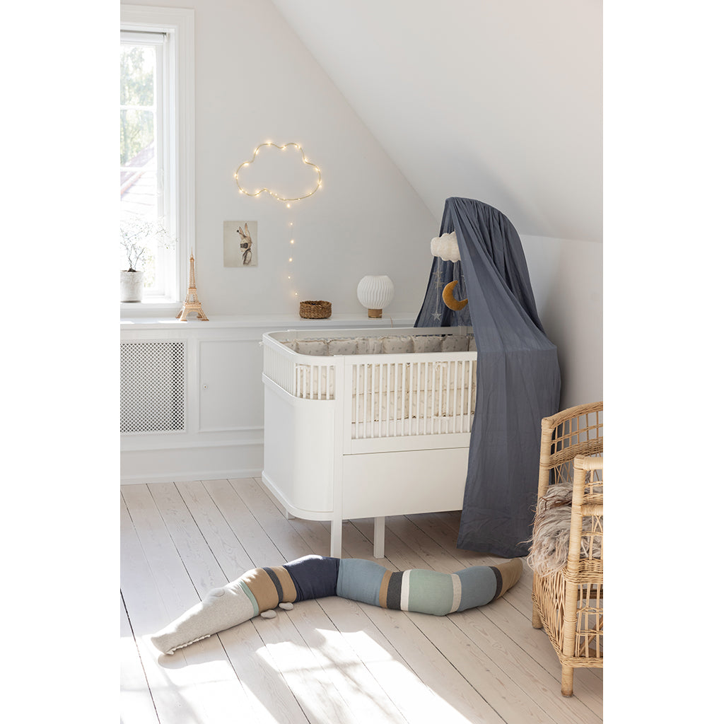Sebra Knitted Pillow, Sleepy Croc - Dusty Blue Mix