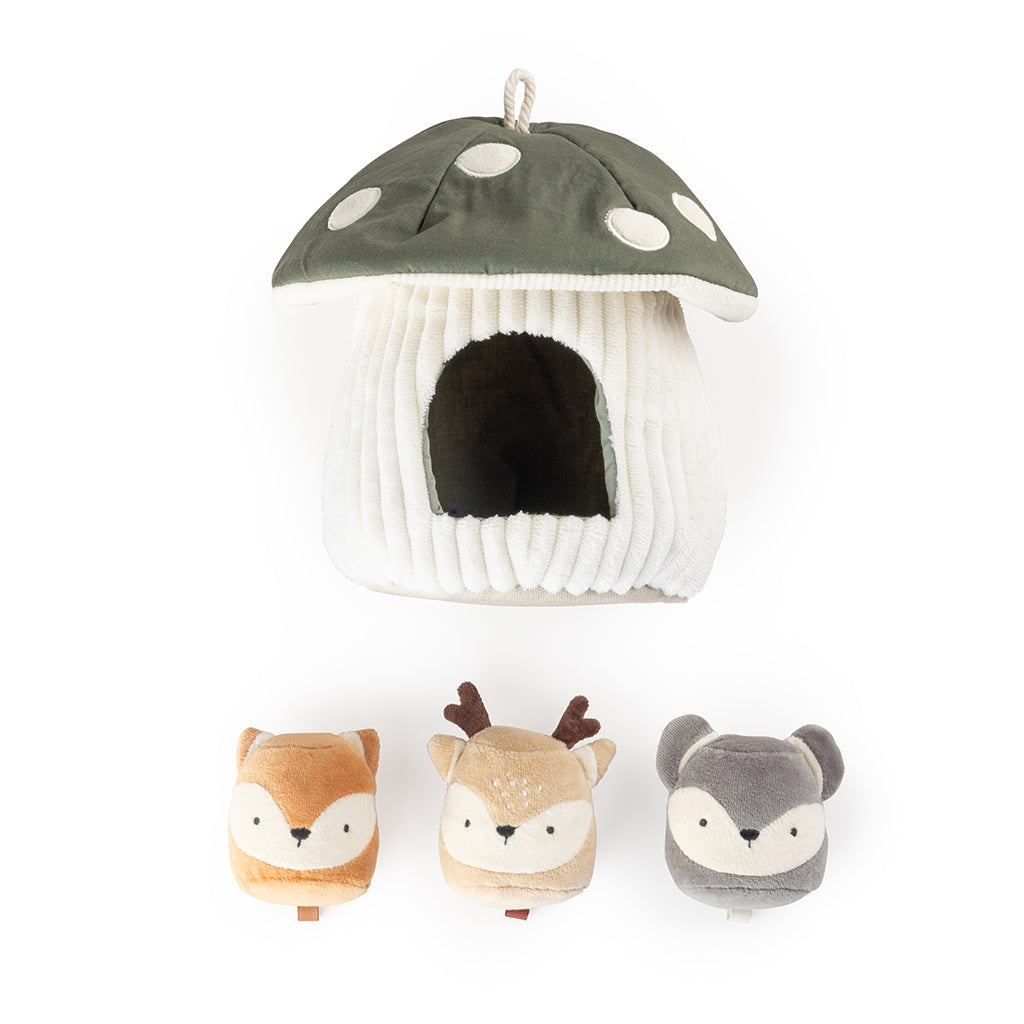 Sebra Activity Toy, Hide and Seek, Mushroom - Green