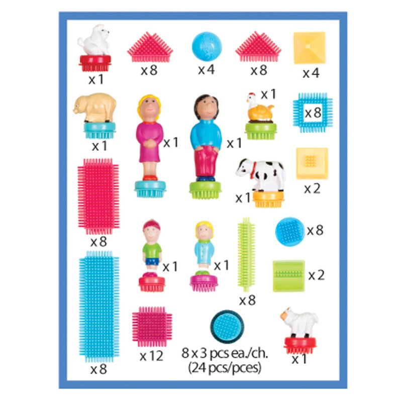 Bristle Blocks Building Set, 113 Pieces in Carry Case