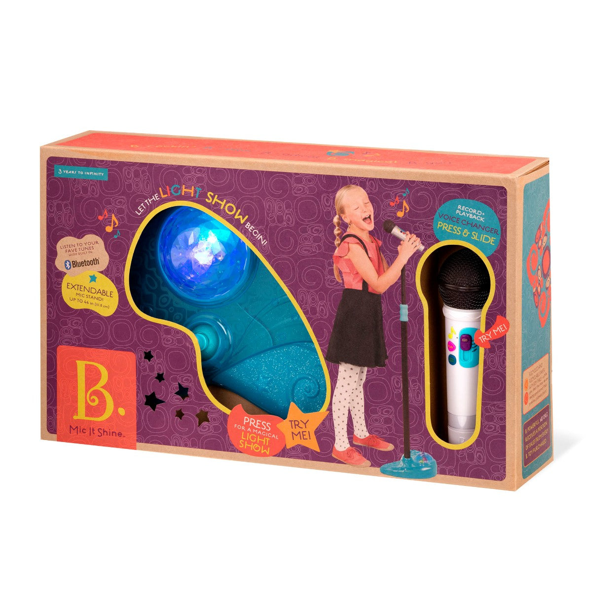 B Toys Microphone with Stand and Light Show