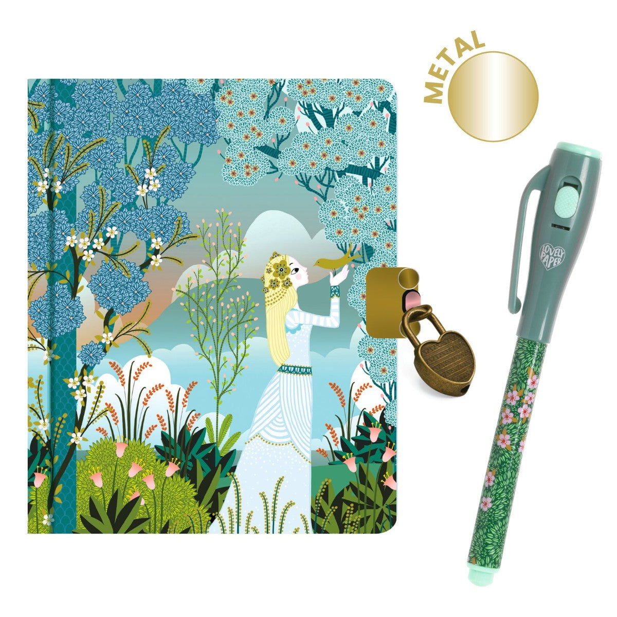 Djeco Lovely paper, Dagbog med lås og magisk pen - Charlotte