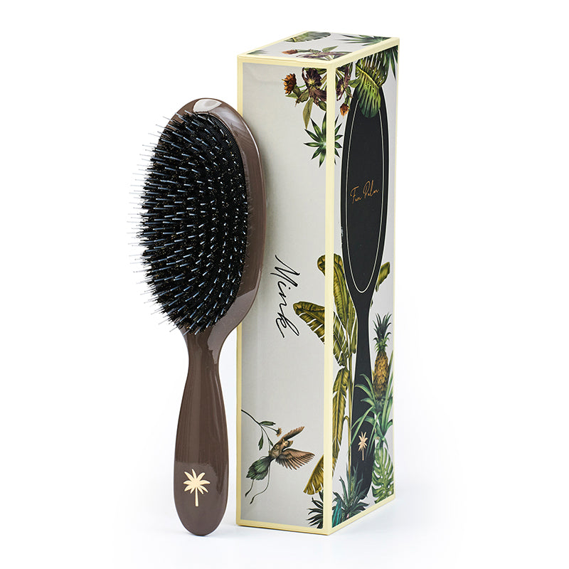 Fan Palm Hairbrush, Mink - Medium