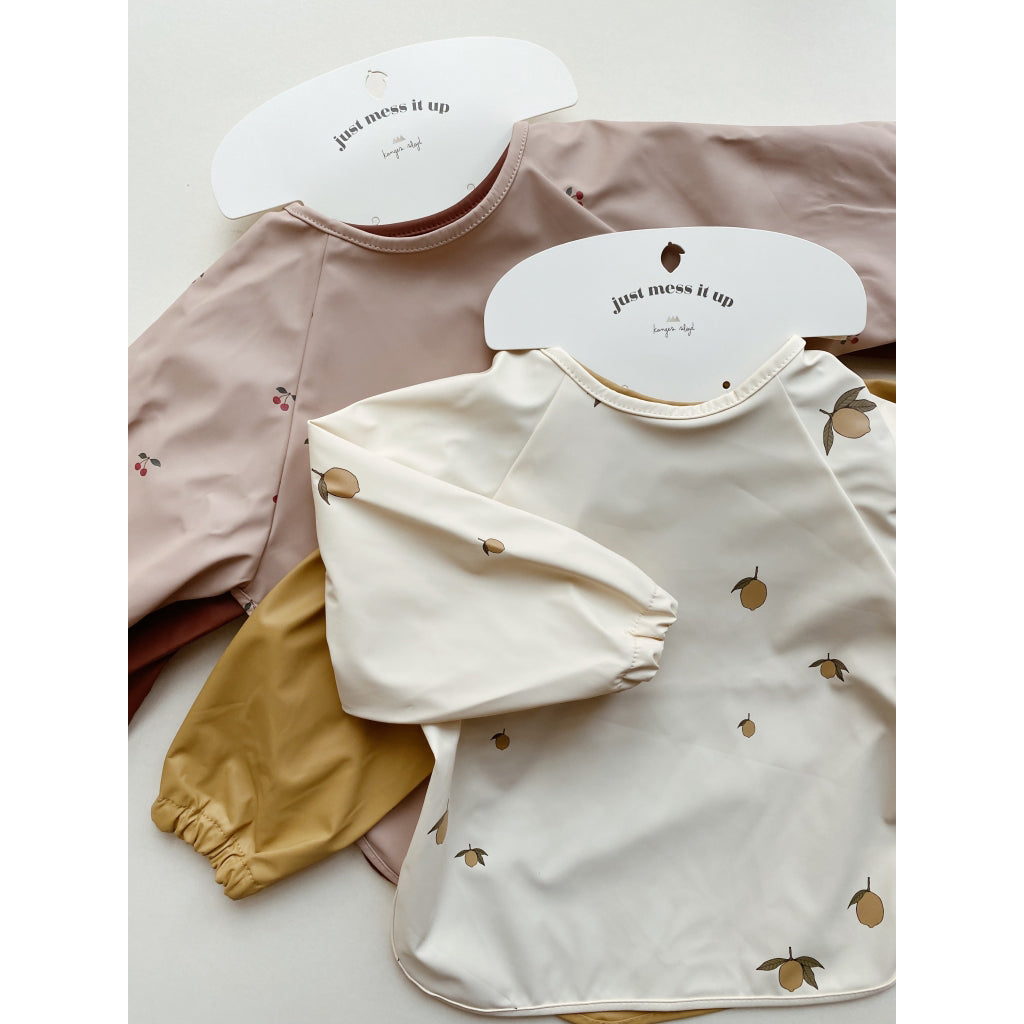 Konges Sløjd Dinner Smock Bib with Sleeves, PU - Lemon