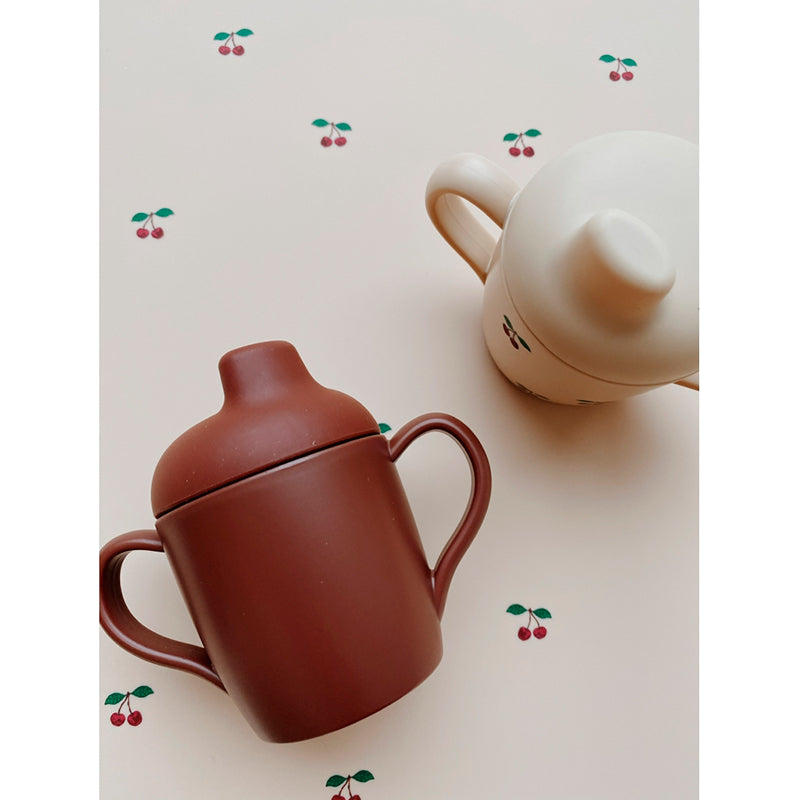 Konges Sløjd Silicone Sippy Cup Set with Spout, 2-Pack – Cherry