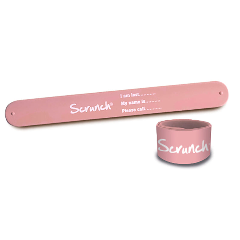 Scrunch armbånd m. til navn, Rosa