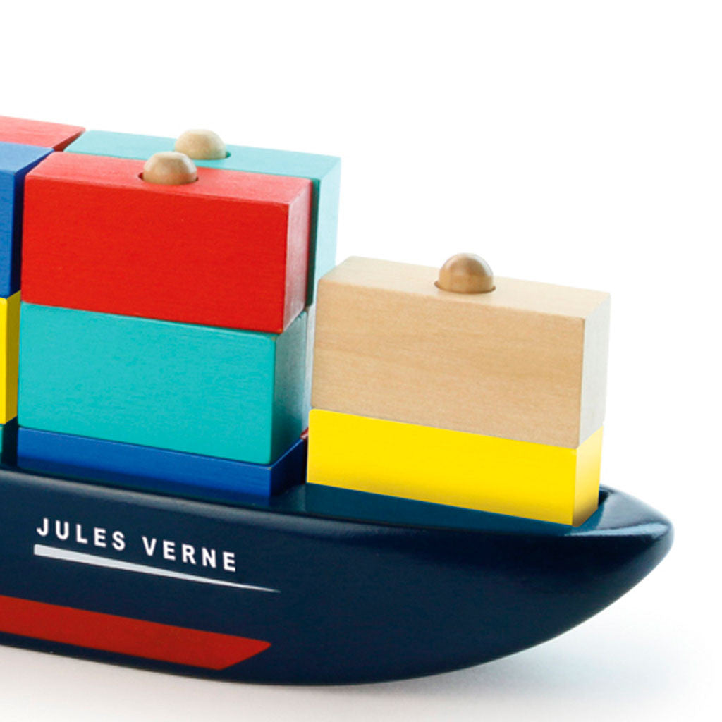Vilac containerskib i træ - City. front af skibet
