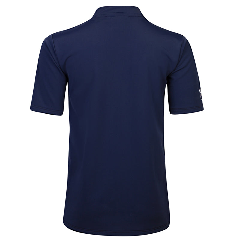 Petit Crabe UV Swim Top with Zipper and Short Sleeves, Max, Blue – For Ages 1-10
