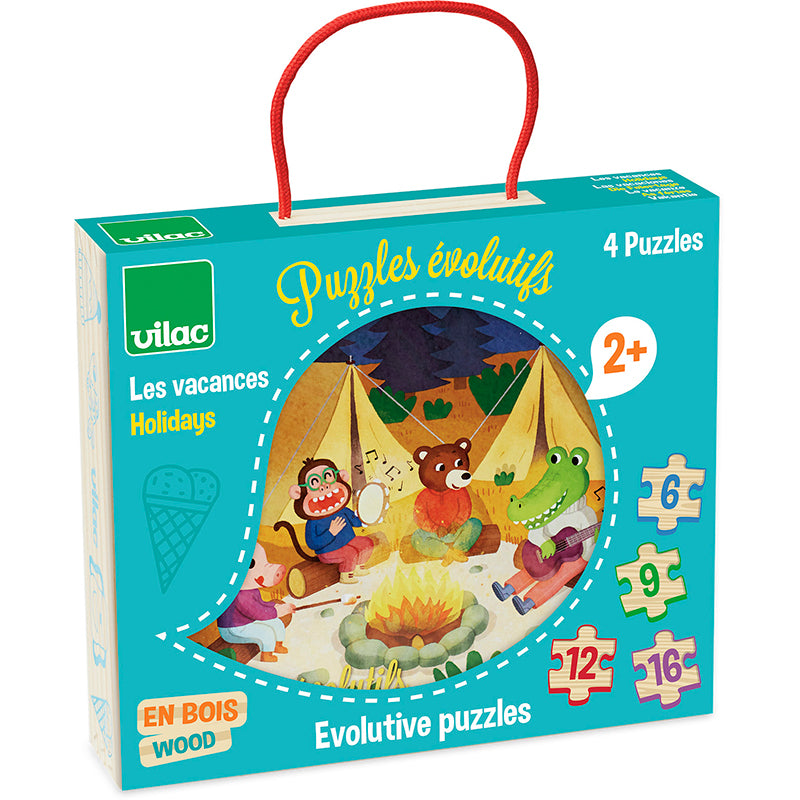 Vilac 4 Wooden Puzzles – Holiday Adventures