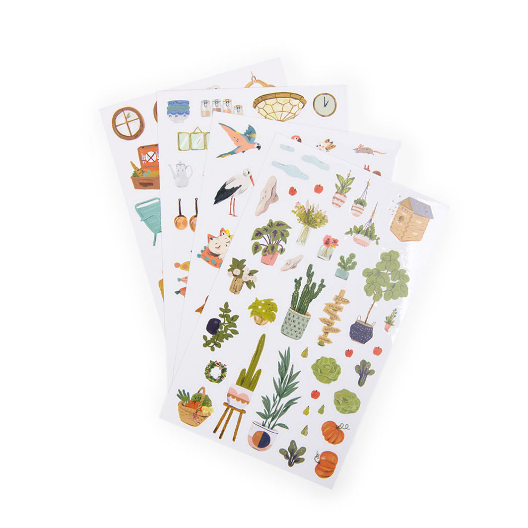 Moulin Roty, Coloring Book with 145 Stickers - Les Parisiennes