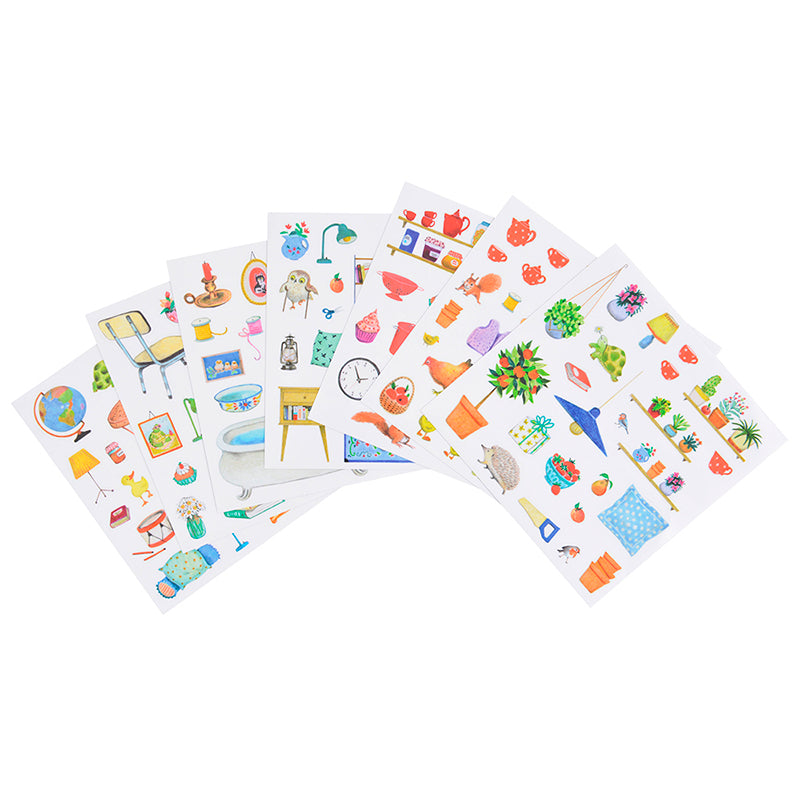 Moulin Roty Coloring and Sticker Book, Wood
