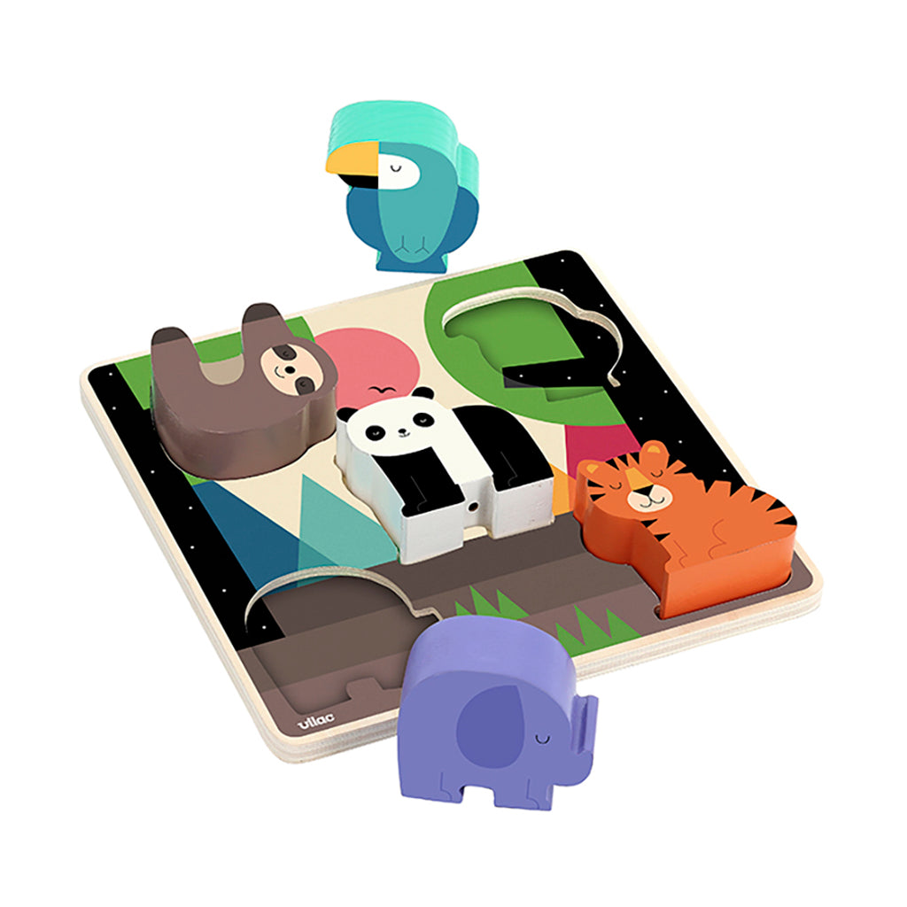 Vilac Puzzle with Sound, 5 Pieces - Jungle by Andy Westface