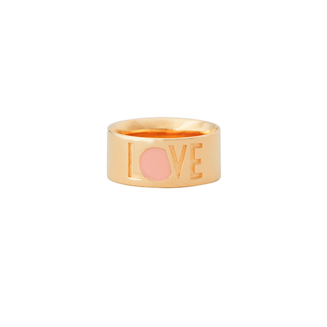 Design Letters Love ring, guld, nude, str. 50-56