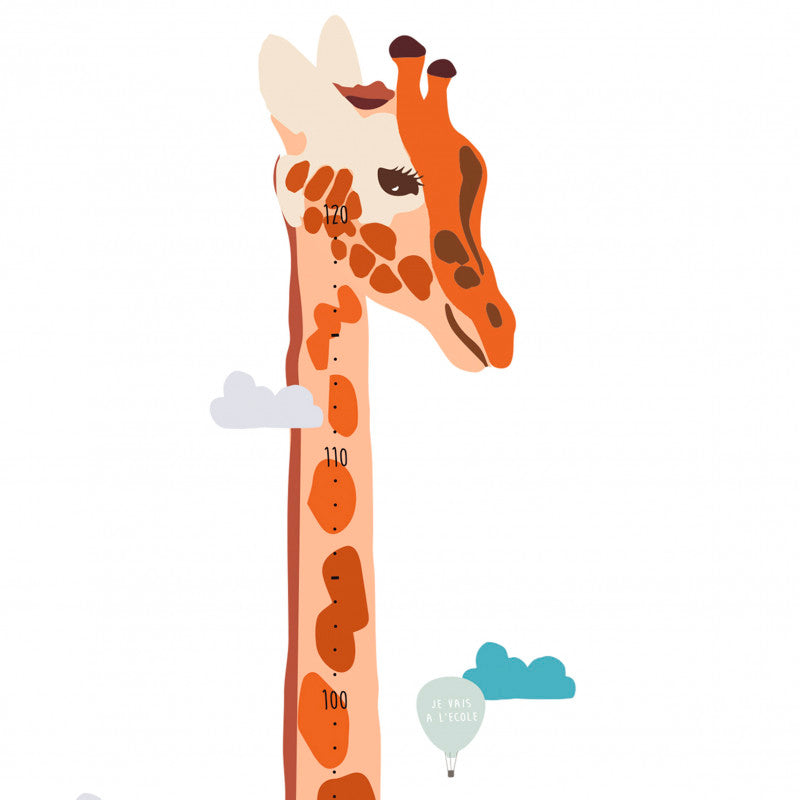 Mimi Lou Wall Sticker, Height Chart - Safari with Danish Text