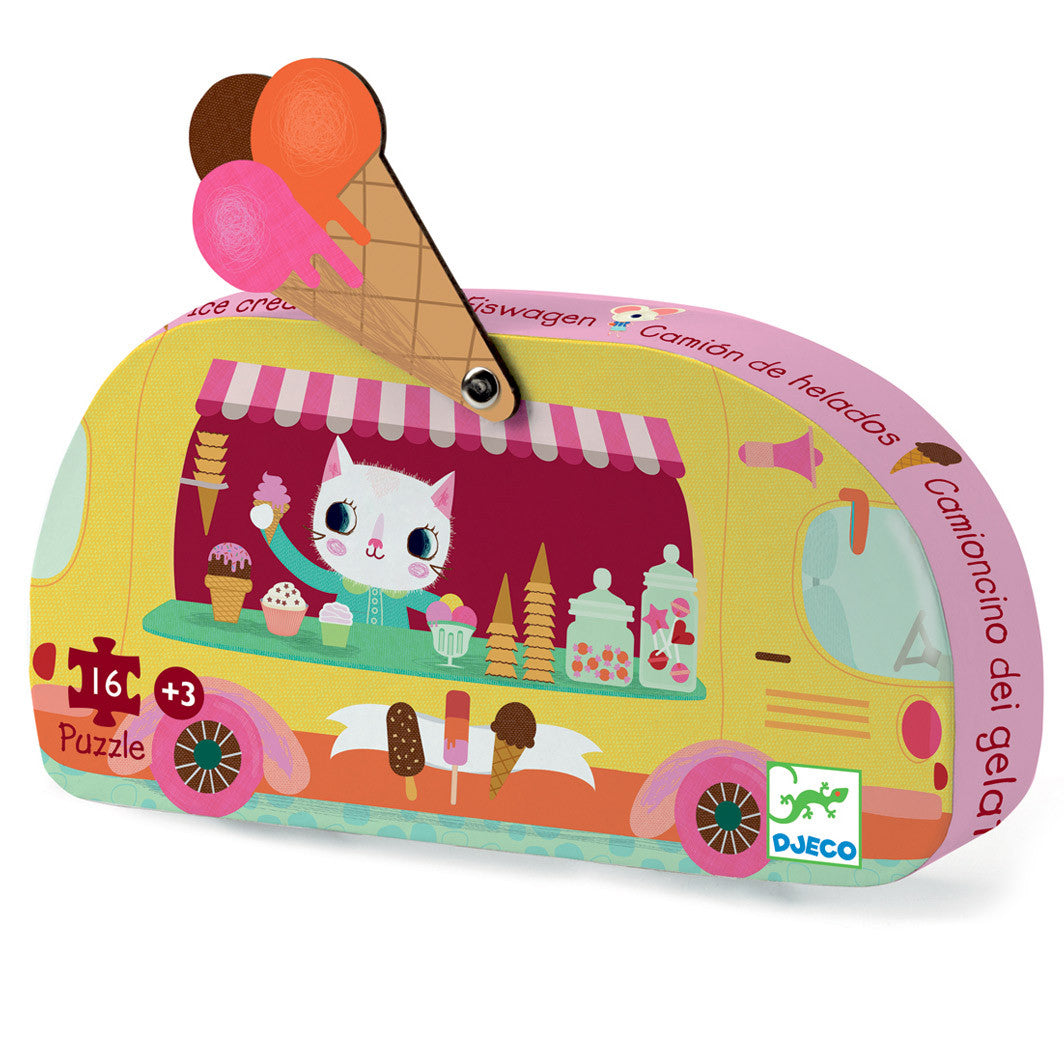 Djeco silhuetpuslespil, Ice cream truck - 16 brikker
