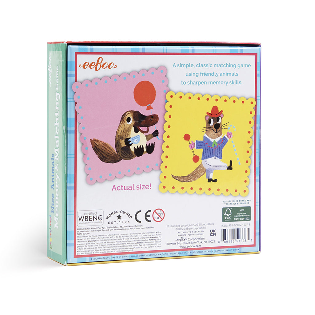 Eeboo Memory Game, Cute Animals